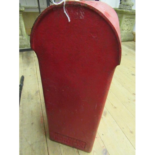 755 - AN EDWARD VII RED CAST IRON POSTAL BOX, lamp post type, of domed oblong form inscribed 