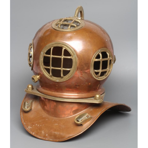 1036 - Vintage Copper & Brass divers helmet for Rolex, used in shops to advertise the Rolex submariner, 15 ... 