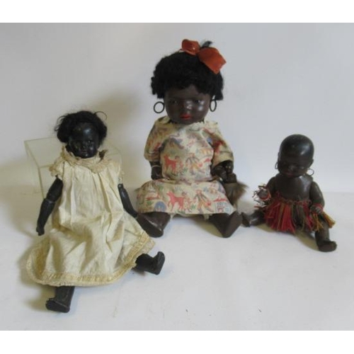 107 - Three German bisque socket head dolls comprising an 11 1/2