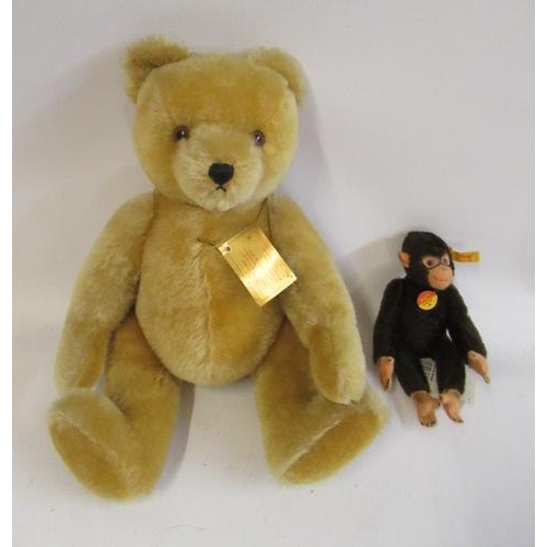 184 - A Steiff Jocko, with brass button, label and card tag, together with a Hermann Original Teddy, with ... 