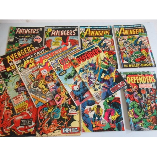 212 - 13 Marvel comics, comprising The Avengers no. 54, 94, 105 x2, 112, and 115, The Defenders no. 17, 24... 