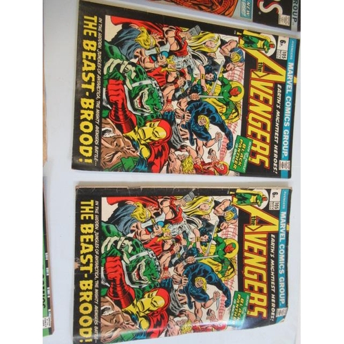 212 - 13 Marvel comics, comprising The Avengers no. 54, 94, 105 x2, 112, and 115, The Defenders no. 17, 24... 