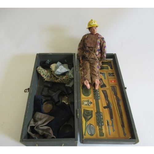 248 - Action Man doll with Native American outfit and a small number of accessories and clothing in Action... 