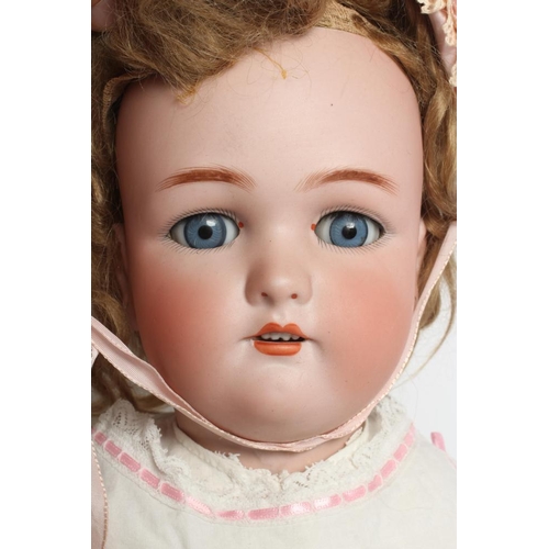 29 - A Simon & Halbig for Cuno & Otto Dressel bisque socket head doll, with blue glass sleeping eyes, ope... 