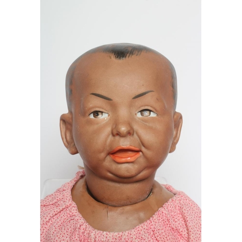 69 - A Kammer & Reinhardt bisque socket head character boy doll, with moulded and painted eyes, moulded o... 