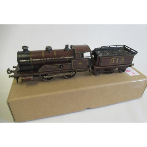 980 - Bing clockwork 0-4-0 M.R. Apollo finished in M.R. red with 513 to tender, G+ (Est. plus 24% premium ... 