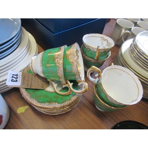 123 - QUANTITY OF CROWN STAFFORDSHIRE COFFEE CUPS AND SAUCERS