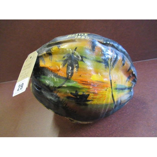 29 - PAINTED COCONUT FROM BELIZE 1985