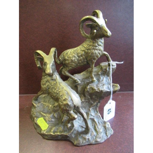 45 - BRONZED MOUNTAIN GOATS ORNAMENT