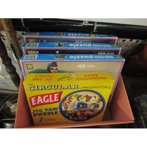 5 - 1950S EAGLE JIGSAW AND THREE THUNDERBIRDS JIGSAWS