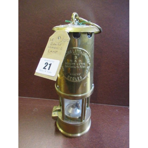 21 - BRASS MINERS LAMP