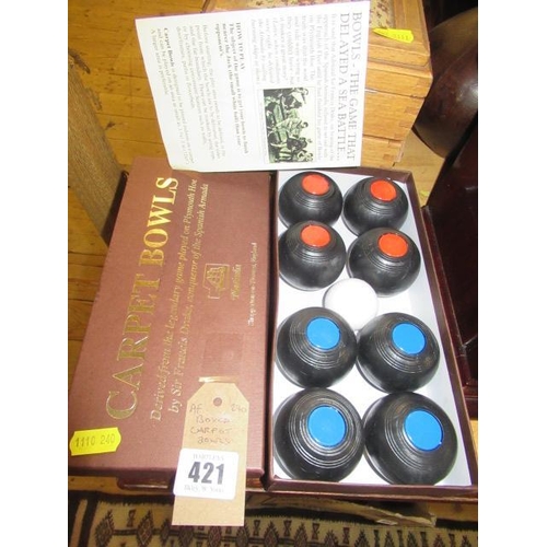 421 - BOXED CARPET BOWLS