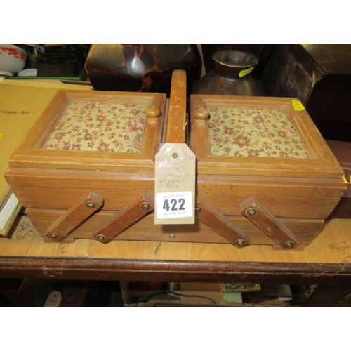 422 - VINTAGE CANTILEVER SEWING BOX