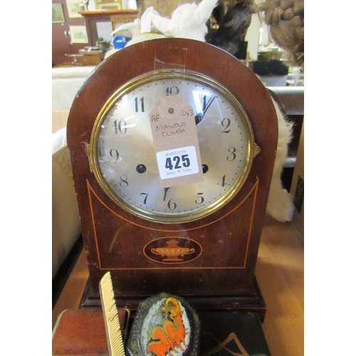 425 - INLAID DOME TOPPED MANTLE CLOCK