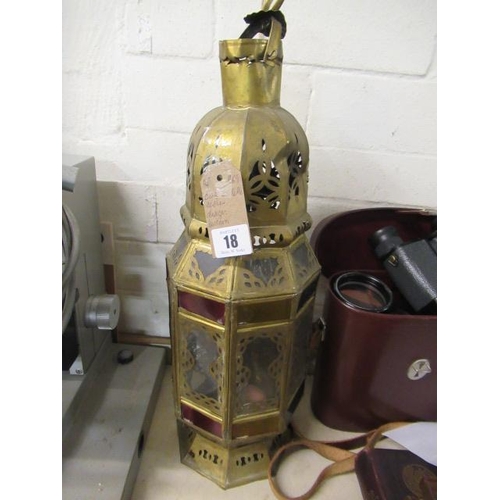 18 - BRASS MOROCCAN STYLE LANTERN