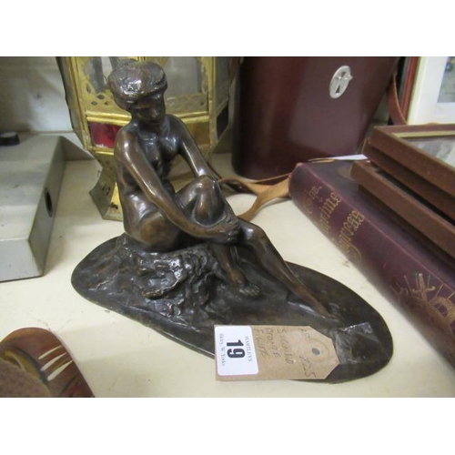 19 - SIGNED BRONZE FIGURAL NUDE