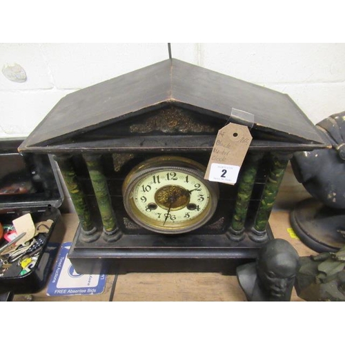 2 - BLACK MANTLE CLOCK