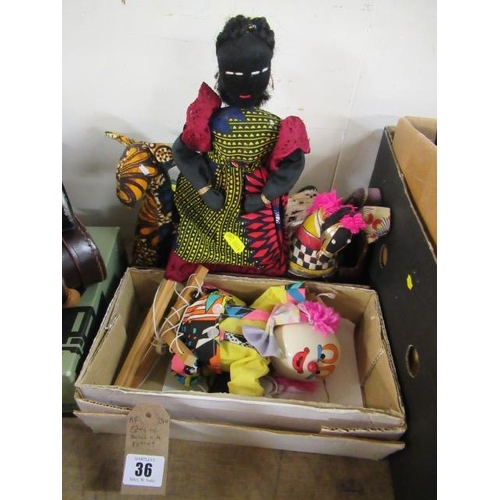 36 - QUANTITY OF DOLLS AND A PUPPET