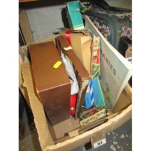 51 - BOX OF VINTAGE CHRISTMAS DECORATIONS