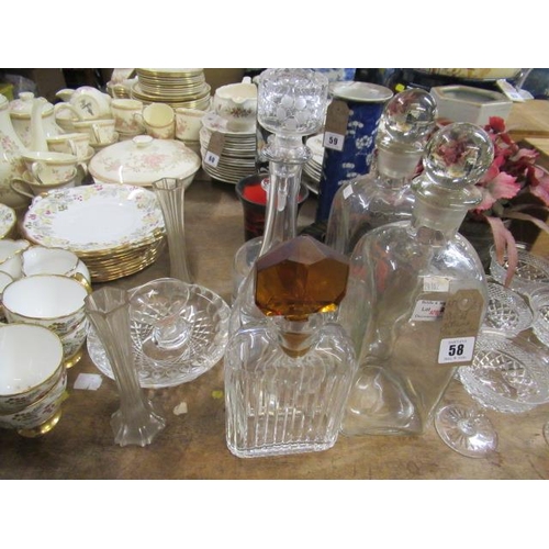 58 - QUANTITY OF DECANTERS AND OTHER GLASS