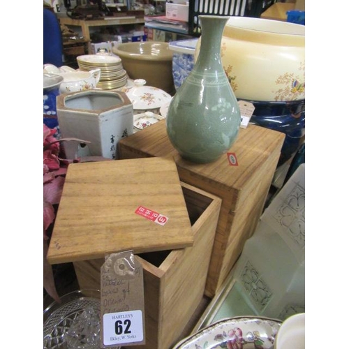 62 - TWO WOODEN BOXES OF ORIENTAL CERAMICS