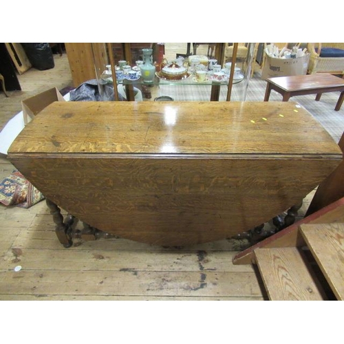 1114 - LARGE OAK DROP LEAF TABLE