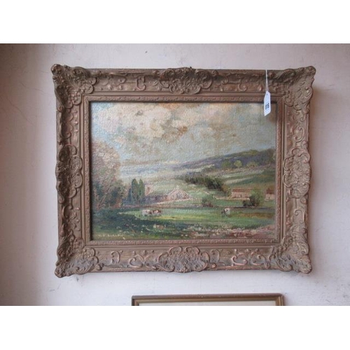 816 - FRAMED OIL OF HUBBERHOLME SIGNED BARLOW