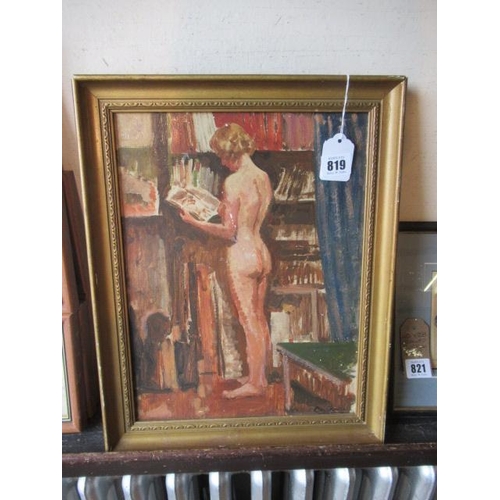 819 - FRAMED OIL NUDE BY STEPHEN CHAPMAN