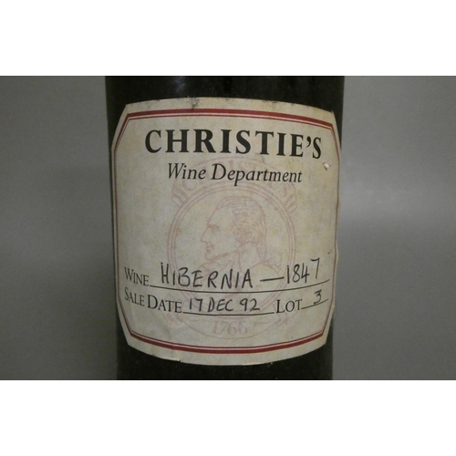 104 - 1 bottle Hibernia 1847, with Christies Label (Est. plus 24% premium inc. VAT)