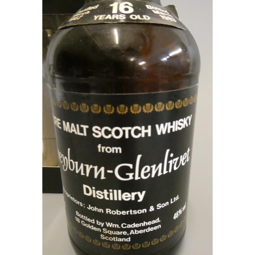 122 - 1 bottle Speyburn-Glenlivet 16 year old pure malt whisky, 46%, distilled March 1967, bottled March 1... 