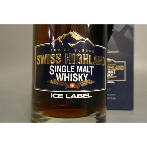 123 - 1 bottle Swiss Highland single malt whisky, Ice Label, limited production, 50cl, 59.3%, boxed (Est. ... 