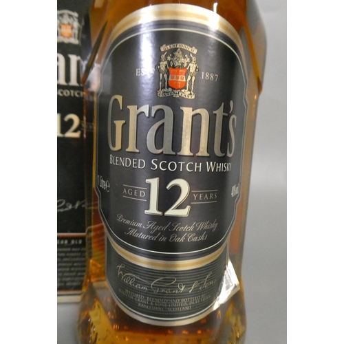 130 - 1 litre Grants 12 year old blended Scotch whisky, 40%, boxed (Est. plus 24% premium inc. VAT)