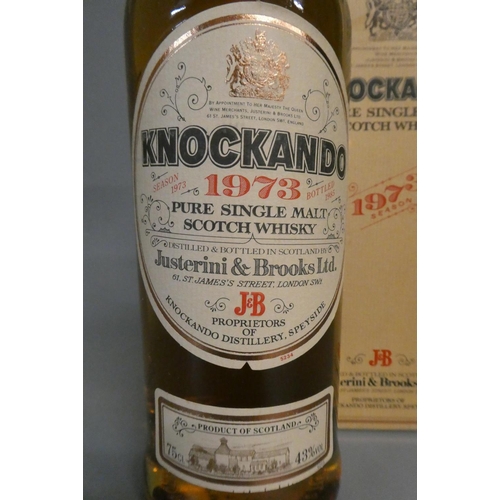 134 - 1 bottle Knockando 1973 pure single malt scotch whisky, 43%, bottled 1985, boxed (Est. plus 24% prem... 