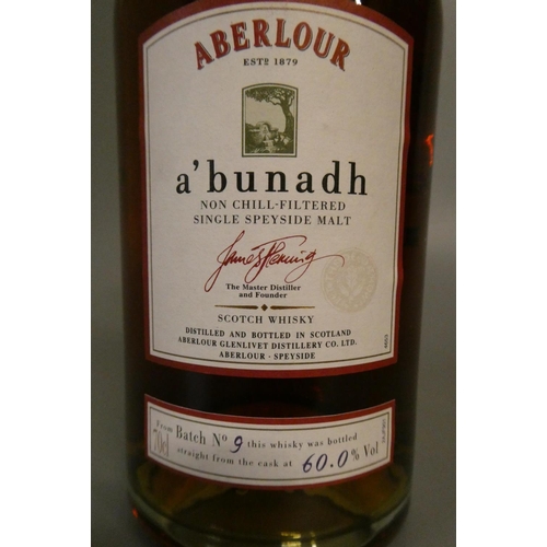 142 - 1 bottle Aberlour a'bunadh single Speyside malt whisky, batch no.9, 60% vol. (Est. plus 24% premium ... 