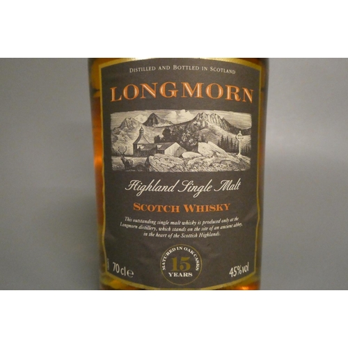 144 - 1 bottle Longmorn 15 year old Highland single malt whisky, 45% (Est. plus 24% premium inc. VAT)