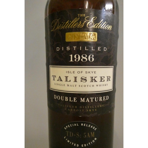 145 - 1 bottle Talisker The Distillers Edition double matured Skye single malt whisky, distilled 1986, spe... 