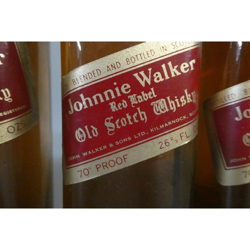 152 - 5 bottles Johnnie Walker Red Label Old Scotch Whisky, 70°, 26 3/4 fl. ozs. (Est. plus 24% premium in... 