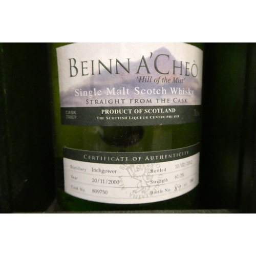 161 - 1 bottle Beinn A'Cheo old single malt whisky, Inchgower distillery, limited edition 89 of 180, Year ... 