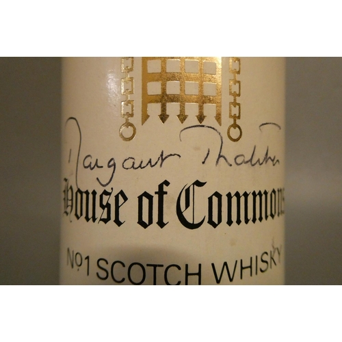 164 - 1 bottle House of Commons 12 year old no.1 Scotch whisky, signed by Margaret Thatcher, bottled by Ja... 