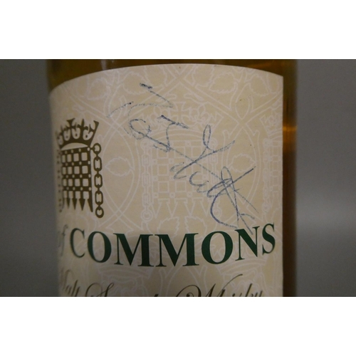 165 - 1 bottles House of Commons 8 year old malt scotch whisky, signed by an M.P. (possibly Bob Marshall-A... 