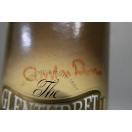 166 - 1 bottle Glenturret 12 year old single Highland malt whisky, tube signed by Gordon Brown & Tony Blai... 