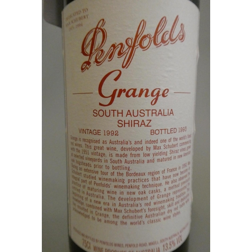 180 - 1 bottle Penfolds, 1992, Grange, South Australia Shiraz, bottled 1993 (Est. plus 24% premium inc. VA... 