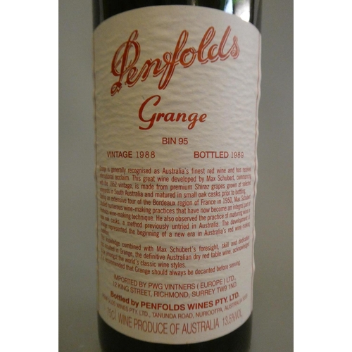 182 - 1 bottle Penfolds bin 95, 1988, Grange, shiraz, bottled 1989 (Est. plus 24% premium inc. VAT)