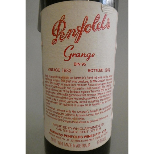 183 - 1 bottle Penfolds bin 95, 1982, Grange, shiraz, bottled 1984 (Est. plus 24% premium inc. VAT)