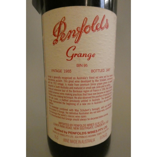 184 - 1 bottle Penfolds bin 95, 1985, Grange, shiraz, bottled 1987 (Est. plus 24% premium inc. VAT)