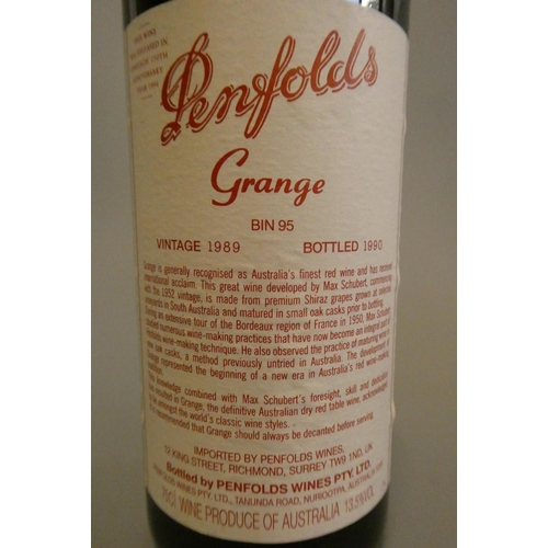 185 - 1 bottle Penfolds bin 95, 1989, Grange, shiraz, bottled 1990 (Est. plus 24% premium inc. VAT)