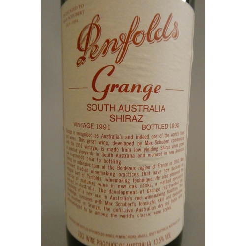 187 - 1 bottle Penfolds, 1991, Grange, South Australian Shiraz, bottled 1992 (Est. plus 24% premium inc. V... 