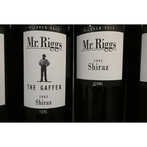 198 - 6 bottles comprising 3 Mr Riggs 2005 The Gaffer shiraz, 2 Mr Riggs 2005 shiraz and 1 Astrolabe 2018 ... 