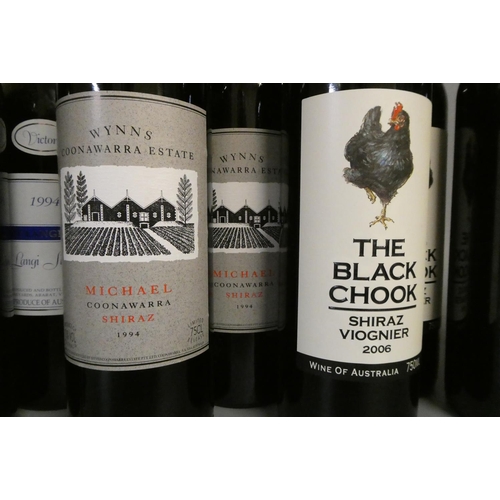 205 - 11 bottles Australian shiraz, comprising 2 1994 Michael Coonawarra, 2 2006 The Black Chook Viognier,... 