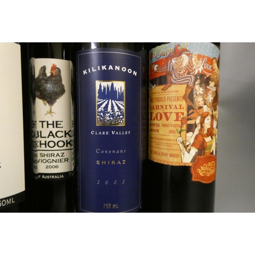 205 - 11 bottles Australian shiraz, comprising 2 1994 Michael Coonawarra, 2 2006 The Black Chook Viognier,... 